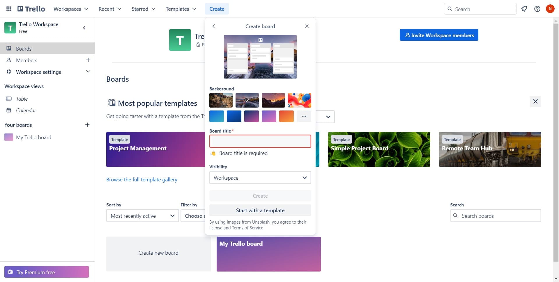 Configure board settings
