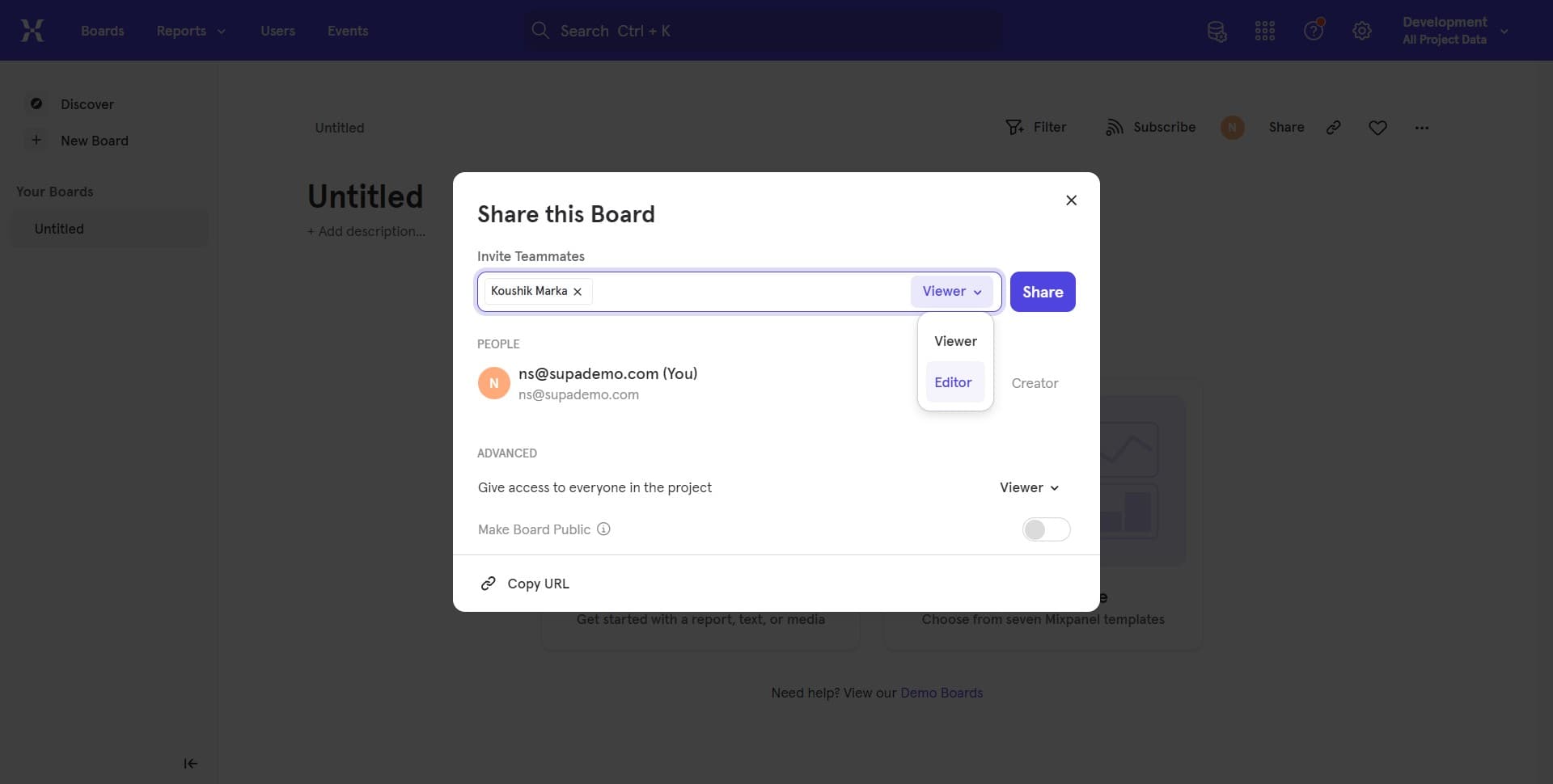 Set user permissions
