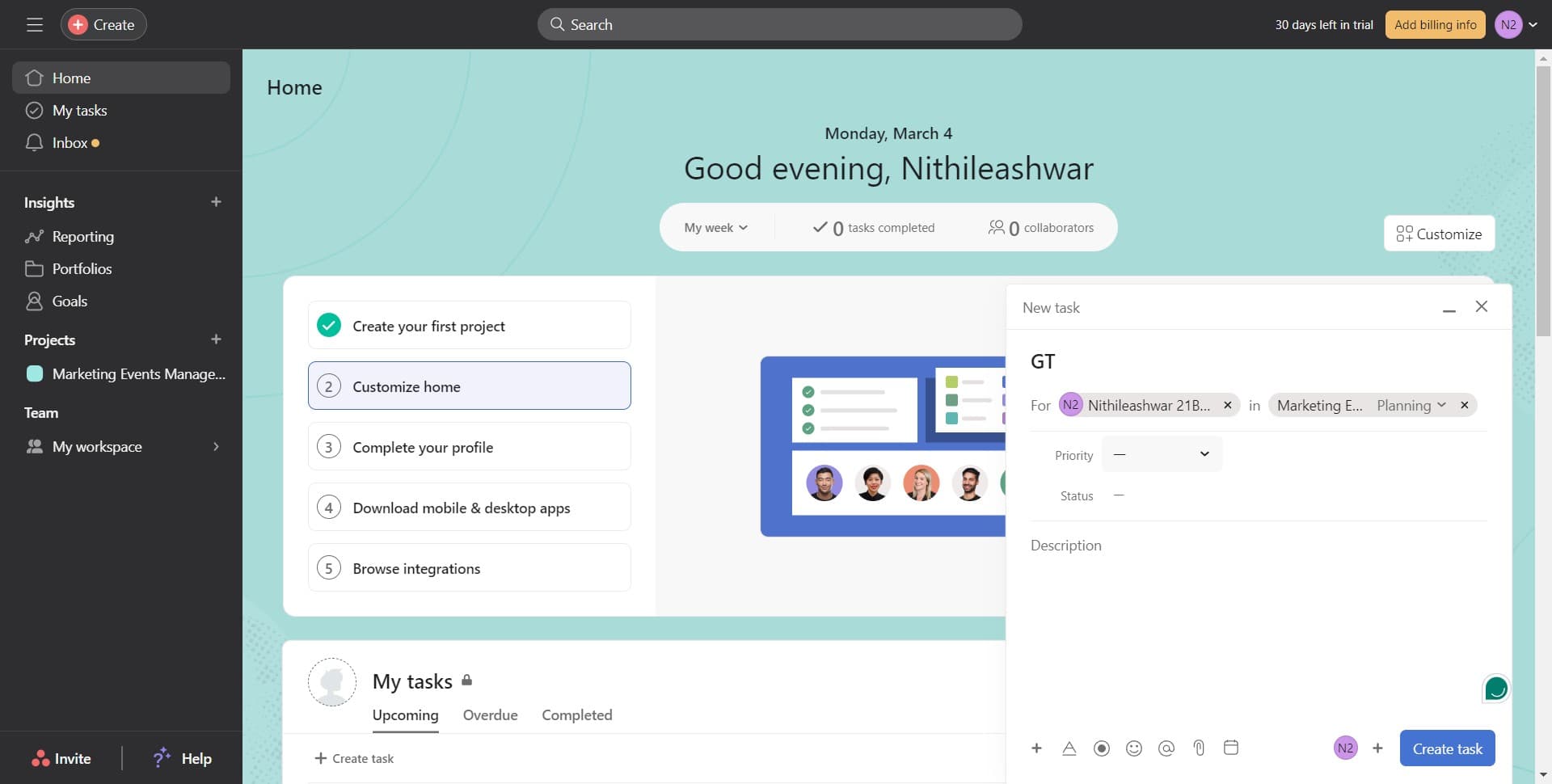 Select your target project