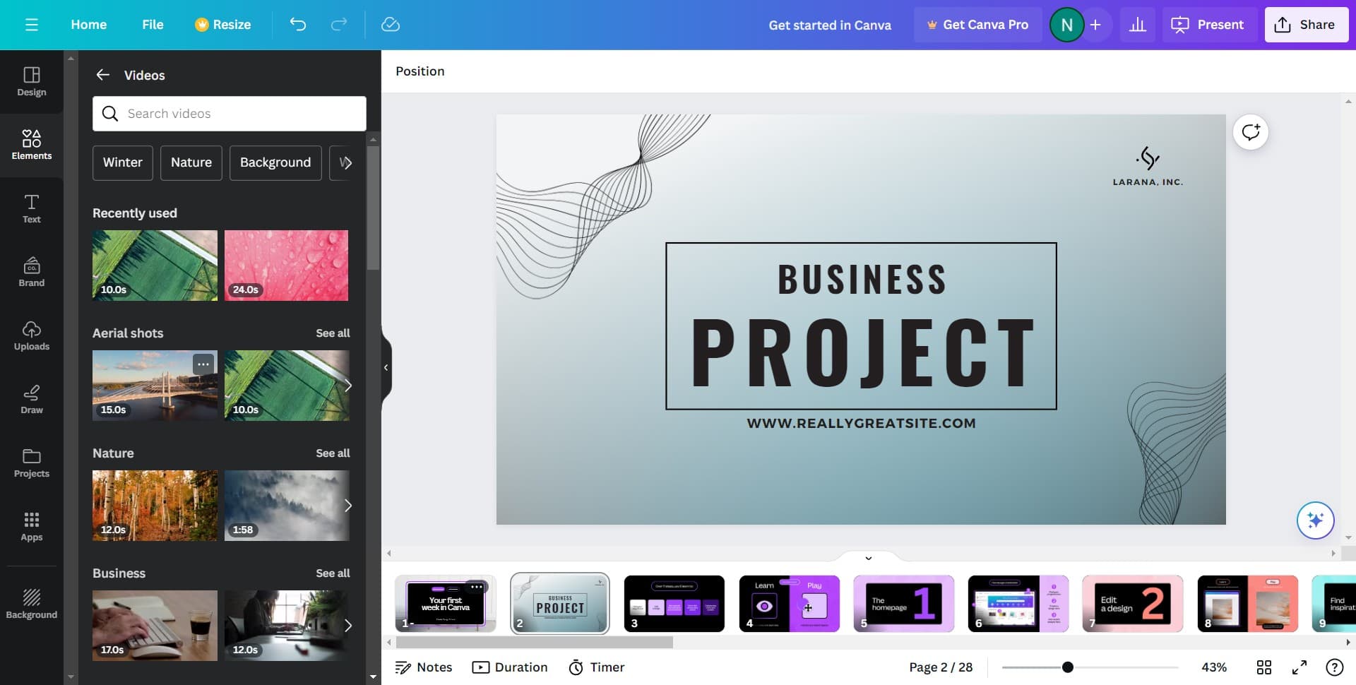 Select the video option