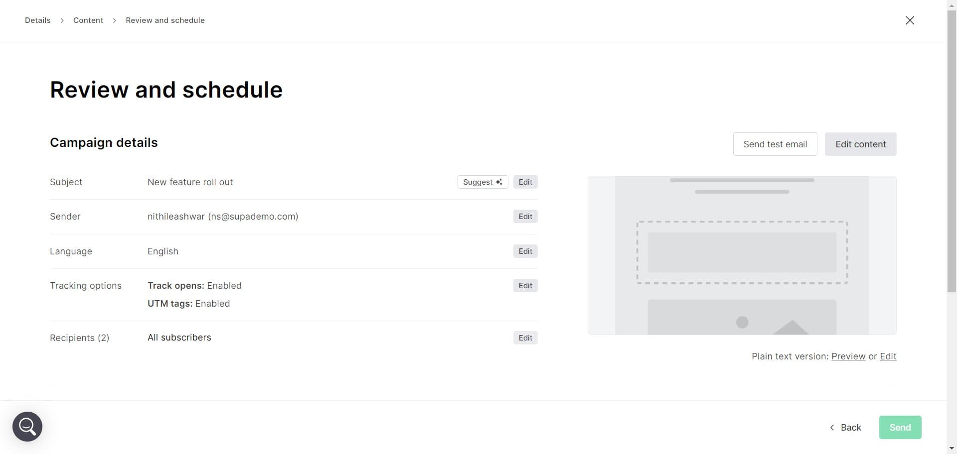 Access advanced campaign settings