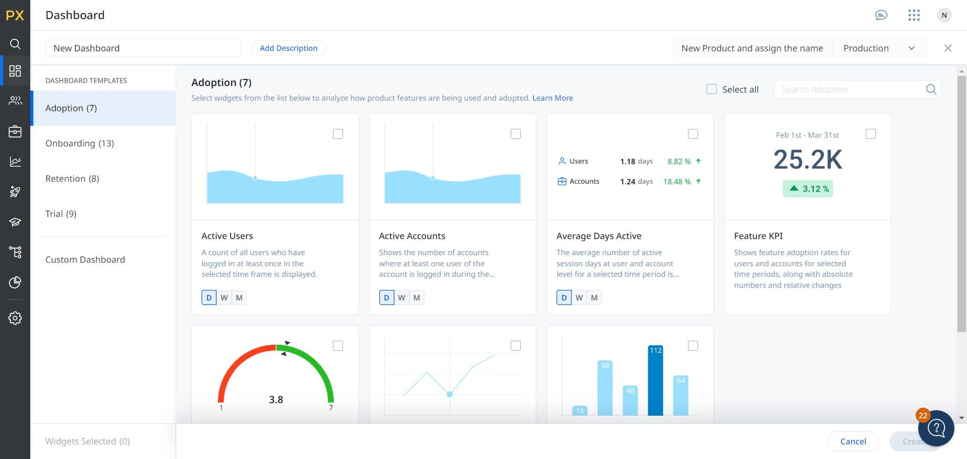 Configure dashboard settings