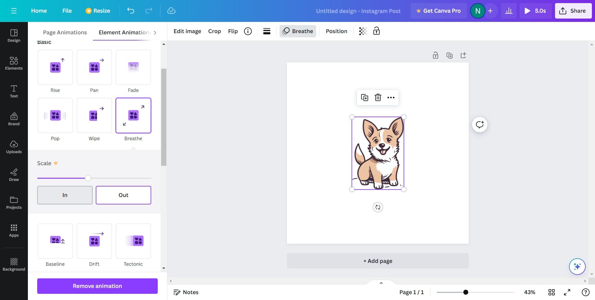 Select In animation type