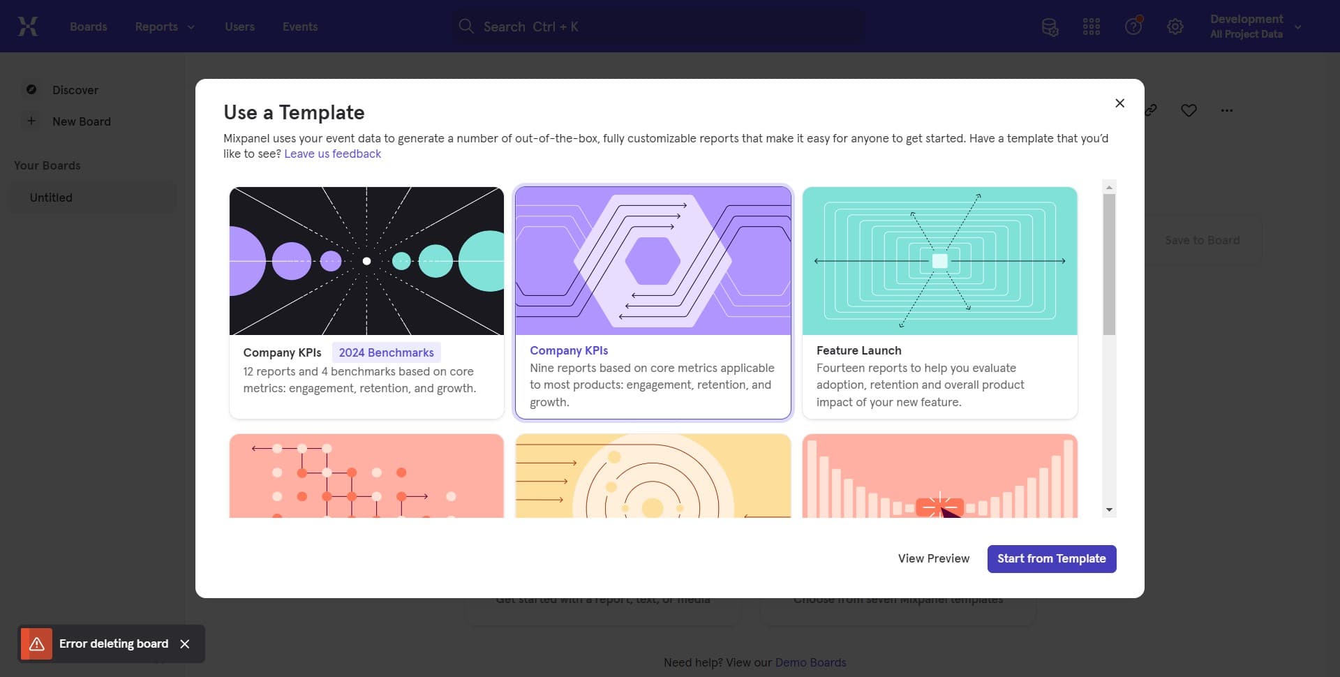 Select filter criteria