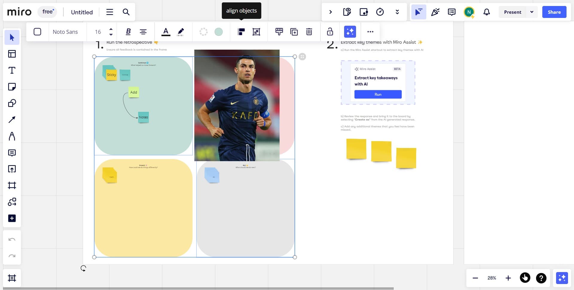Click the alignment menu