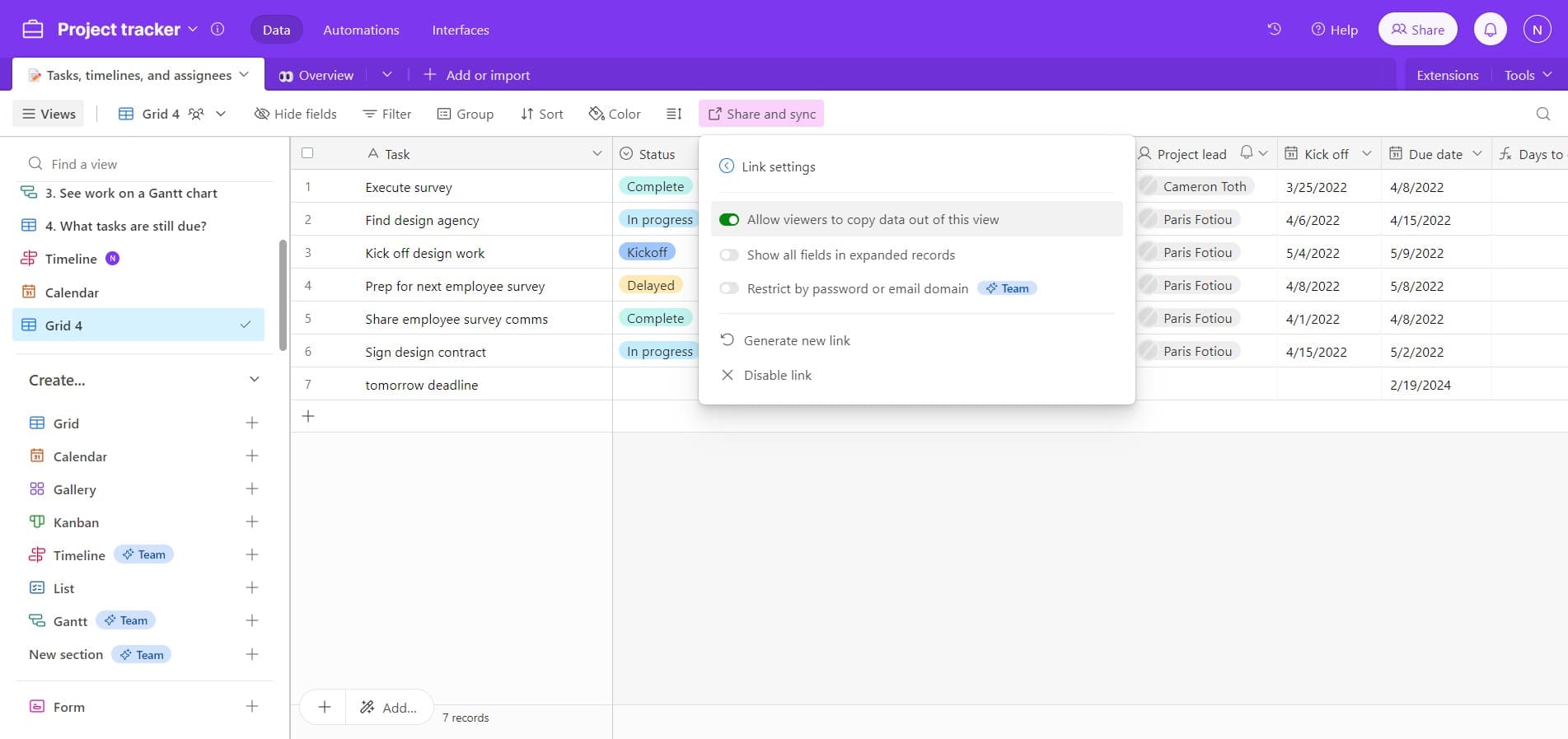 Enable viewer permissions