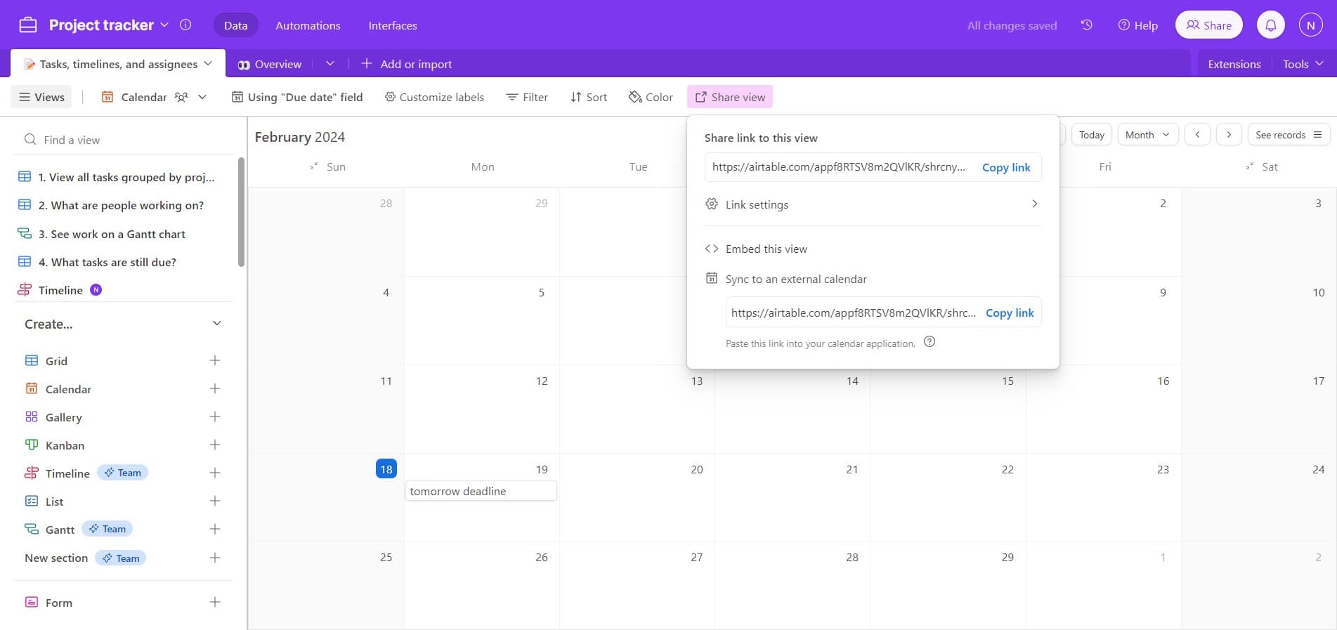 Upload or Export Calendar