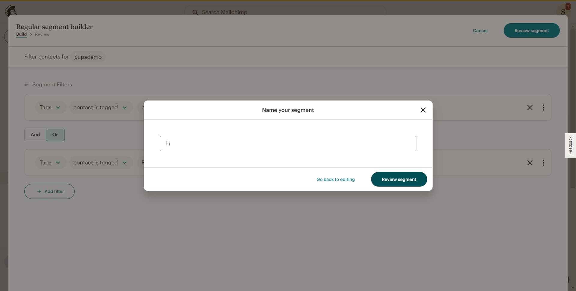 Complete the segment review
