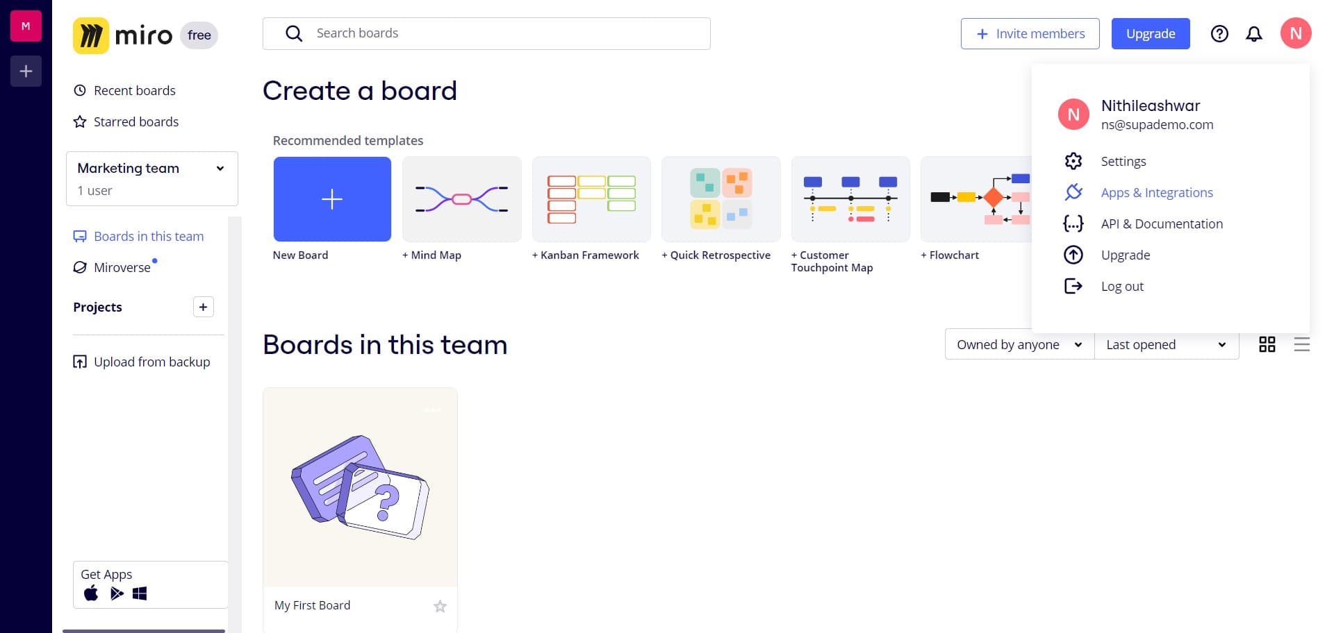 Navigate to Apps & Integrations