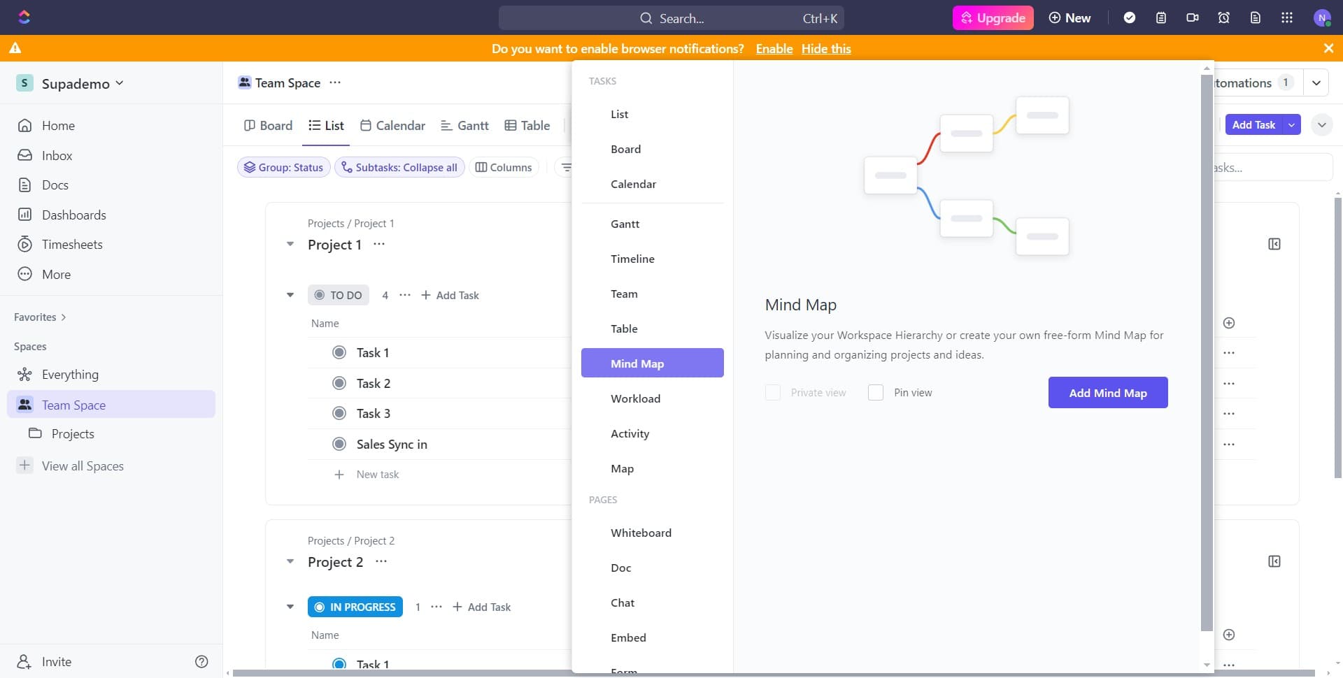 Click on Add Mind Map