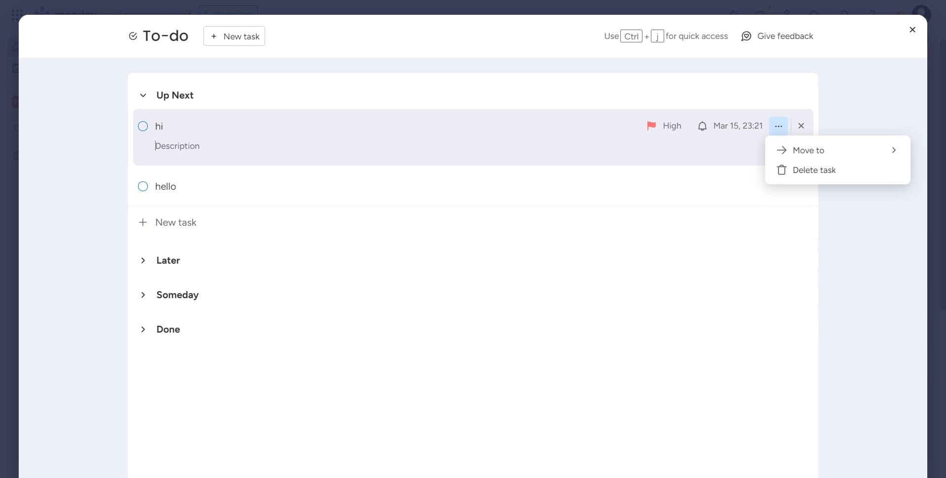 Finalize the task creation