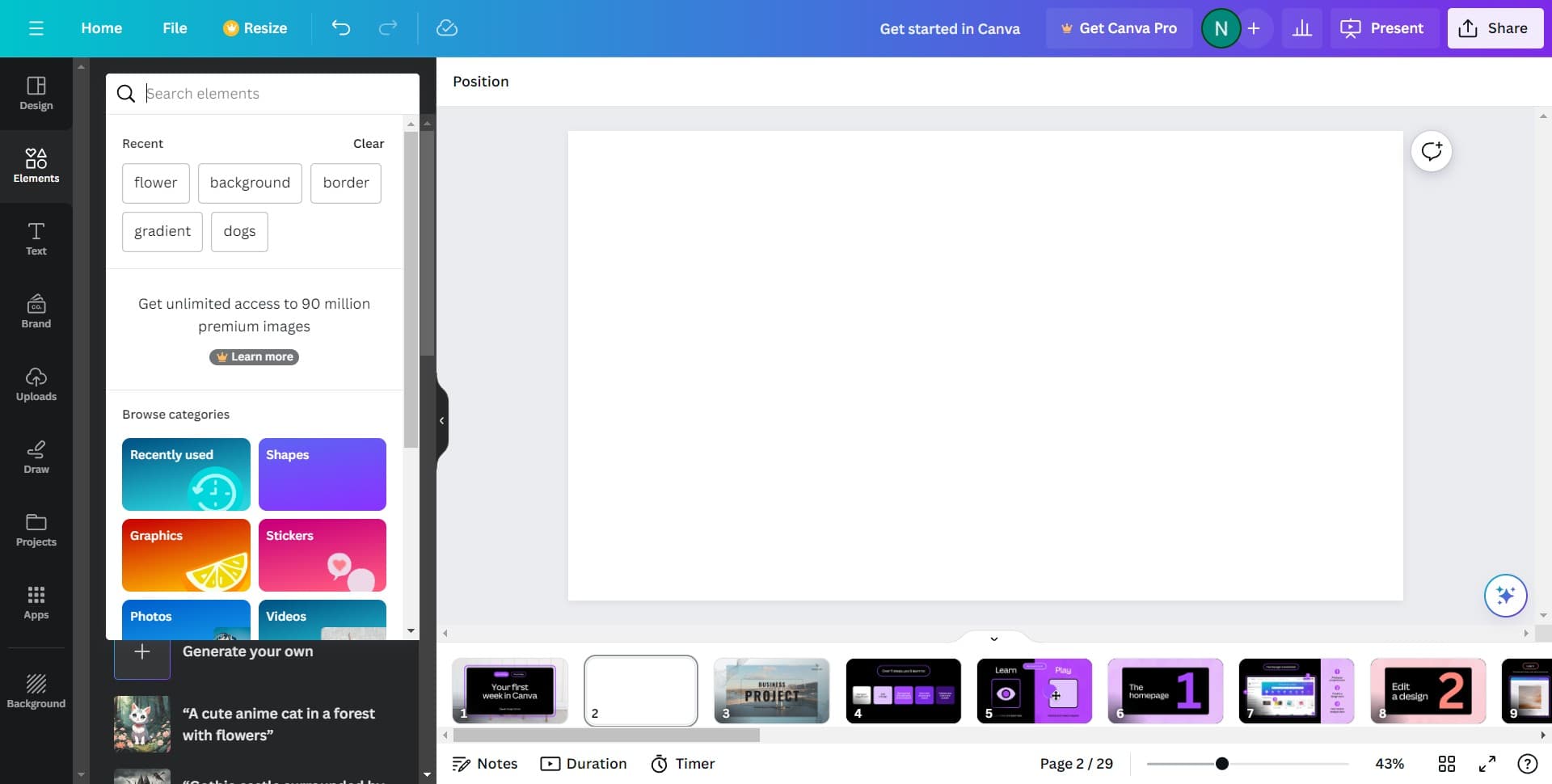 Select the text element