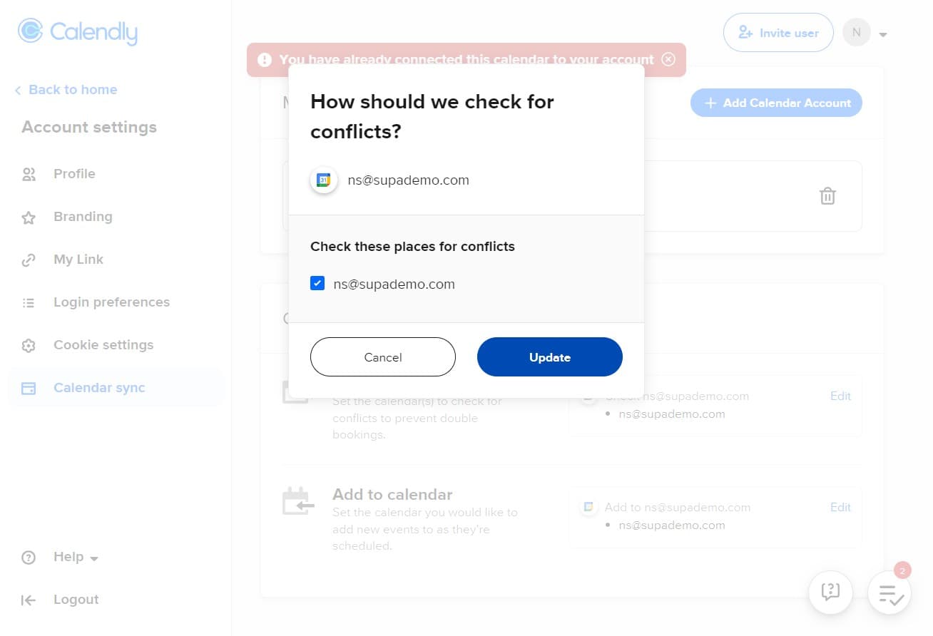 Update initial settings