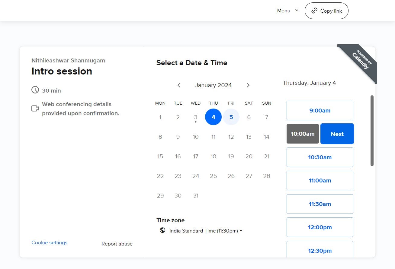 Proceed to confirmation