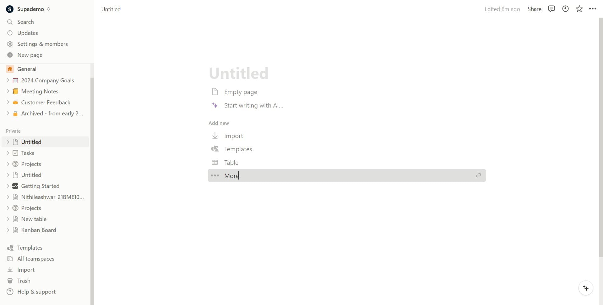 Open the more options menu