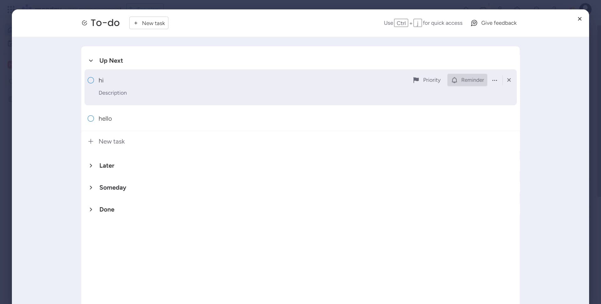 Set up task reminder