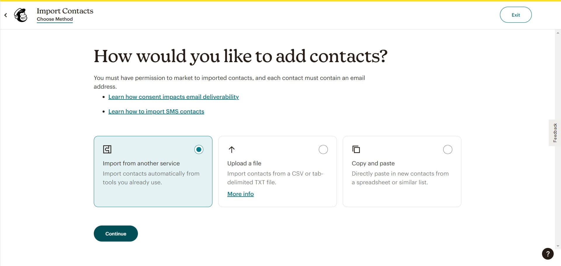 Click Continue to proceed