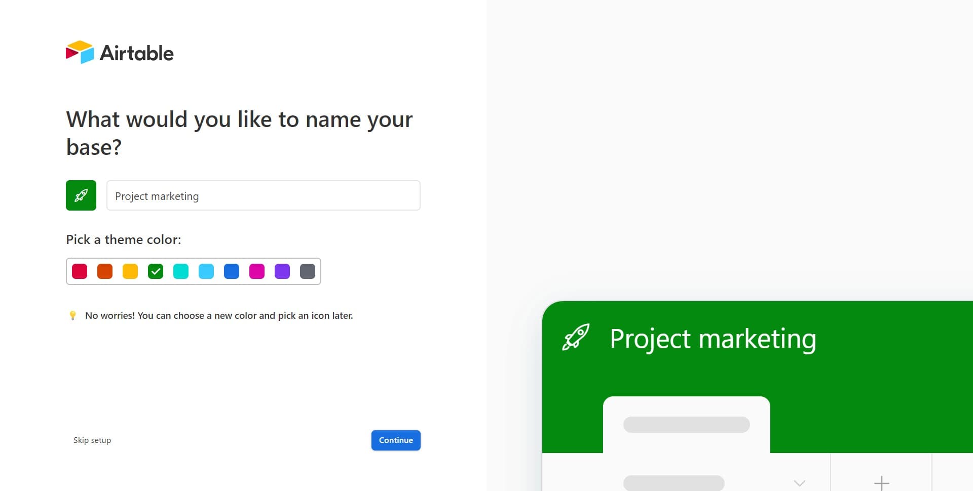 Click Continue to proceed