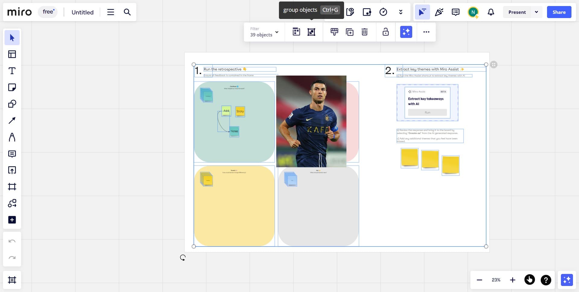 Select the objects to group