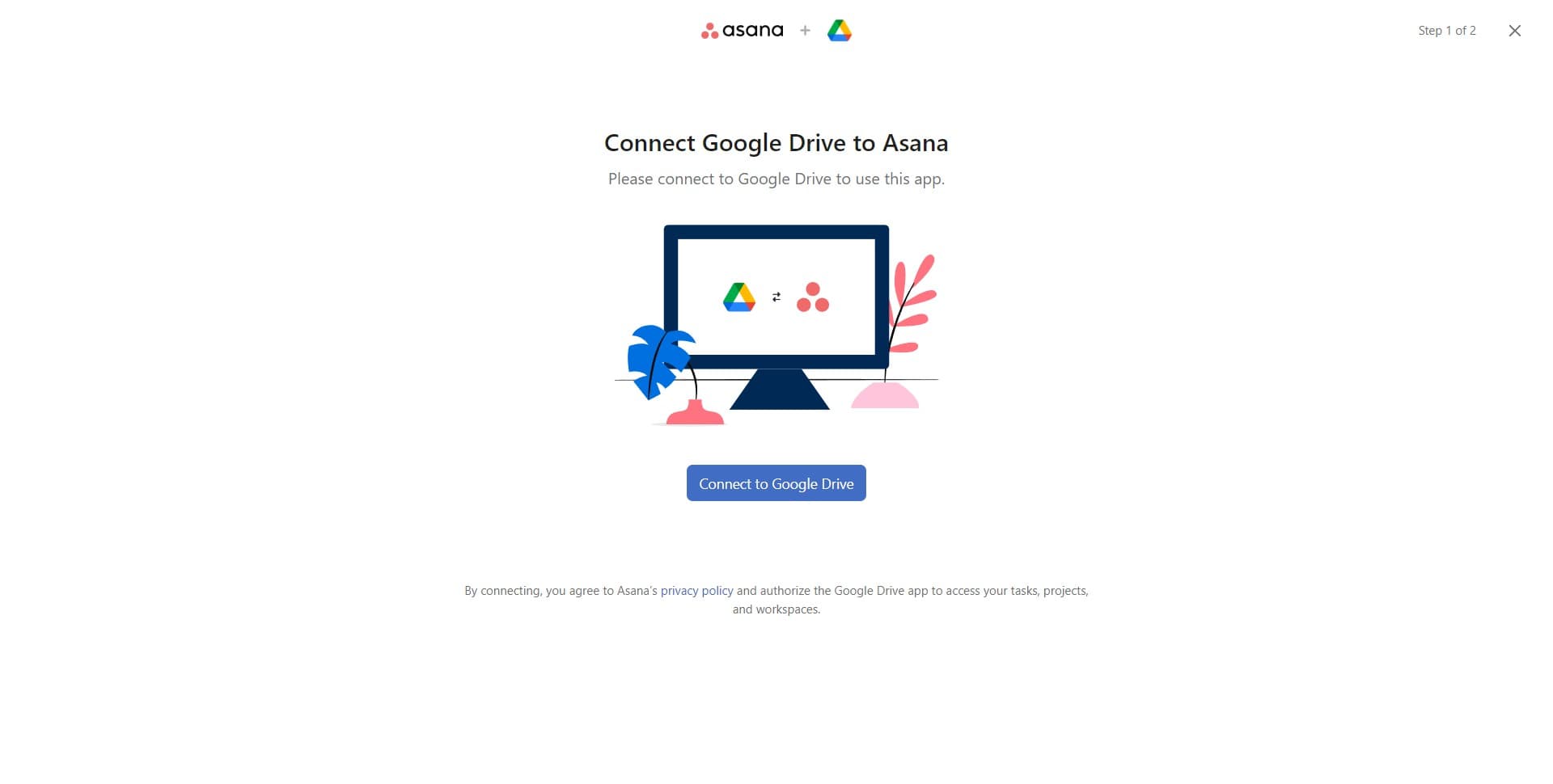 Initiate Google Drive connection