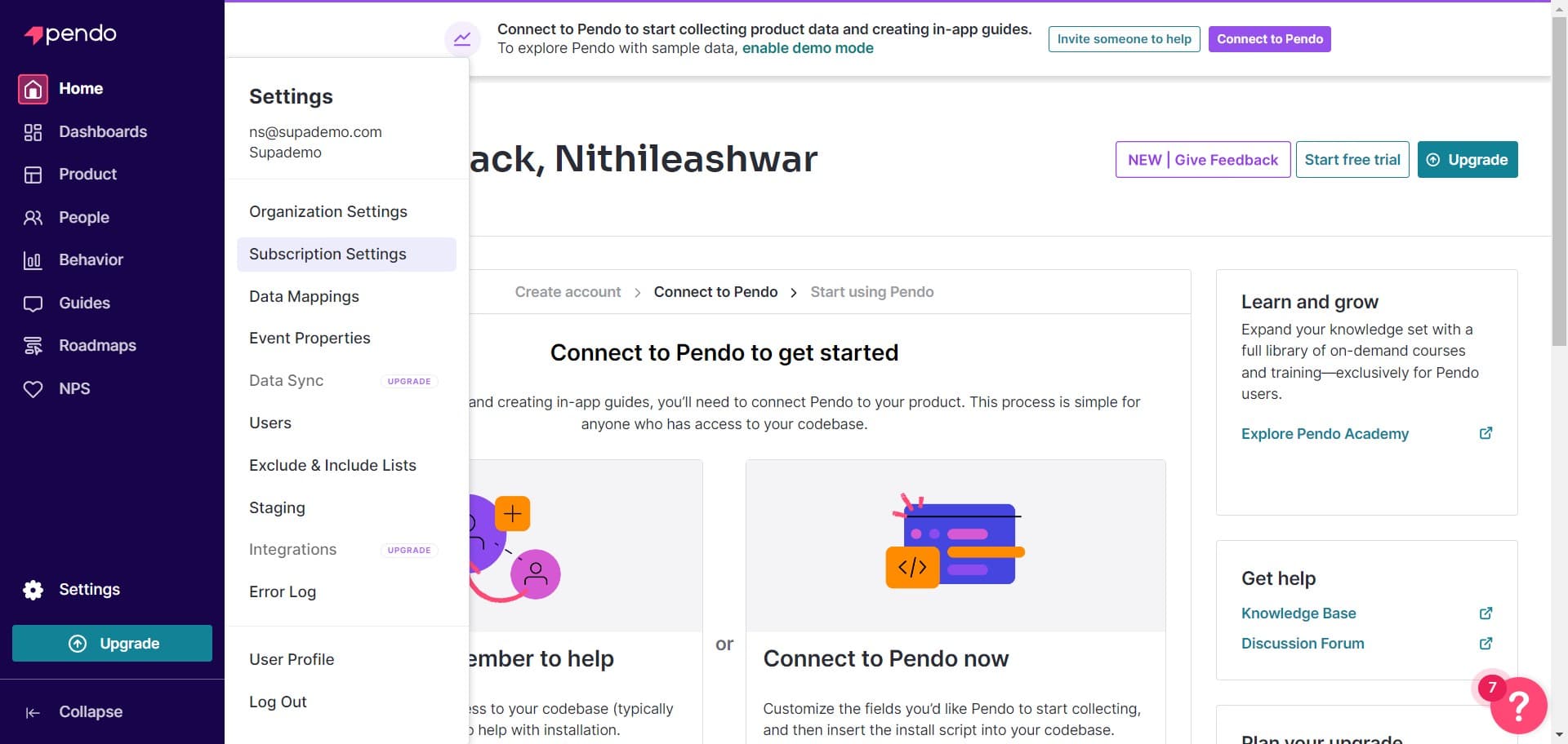Click on Subscription Settings