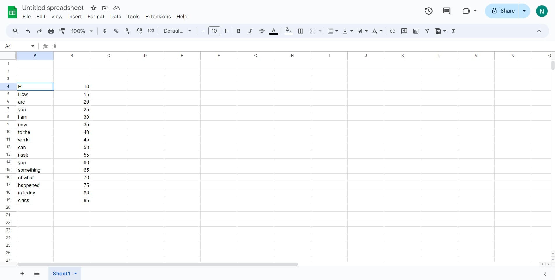 Select your data range