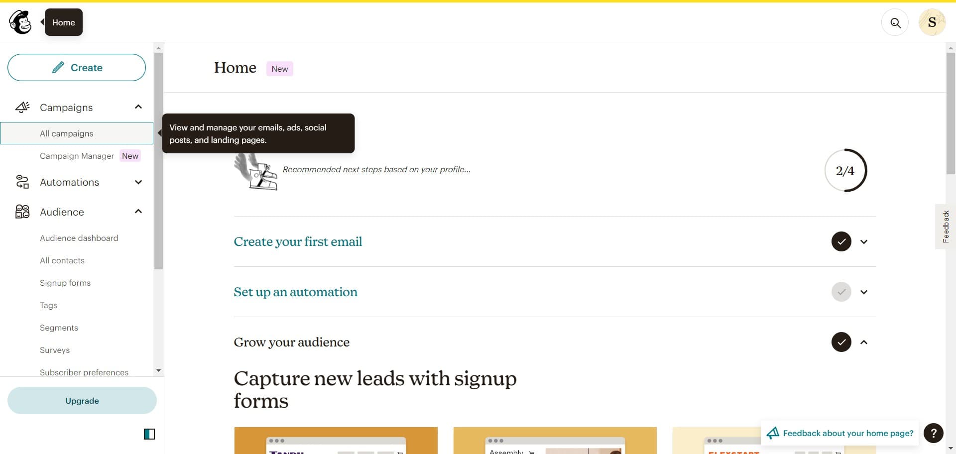 Access your campaigns