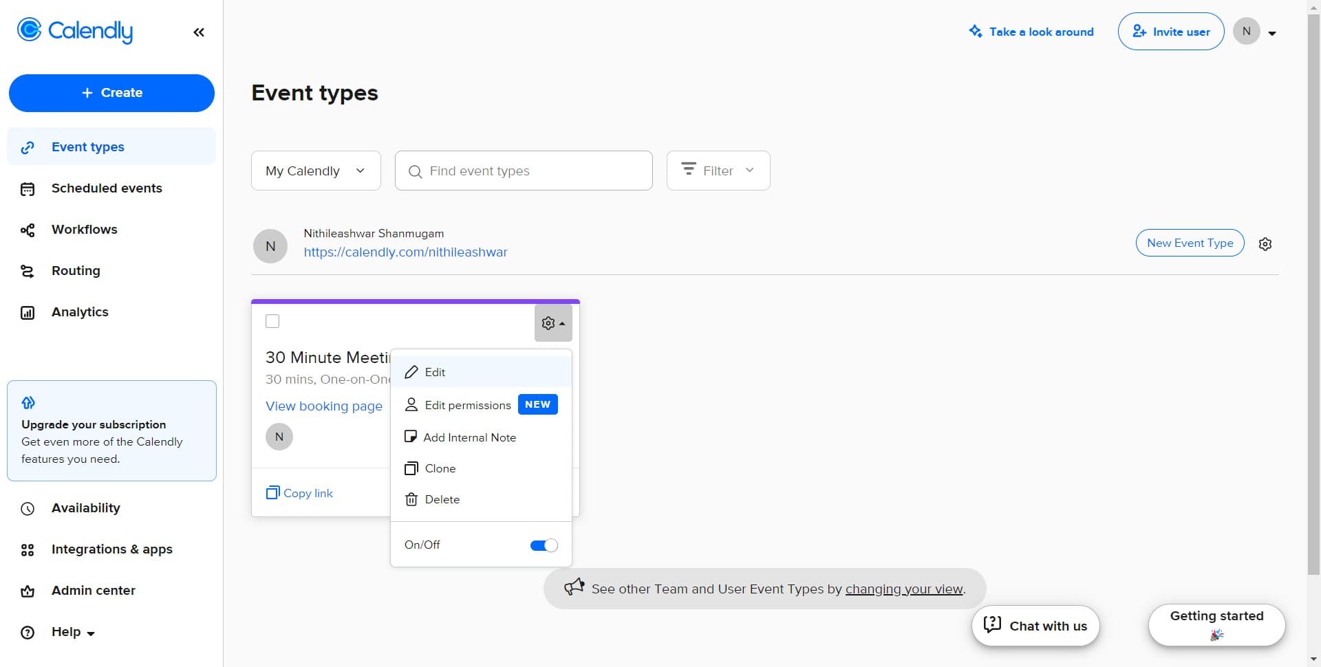 Click Edit to modify settings