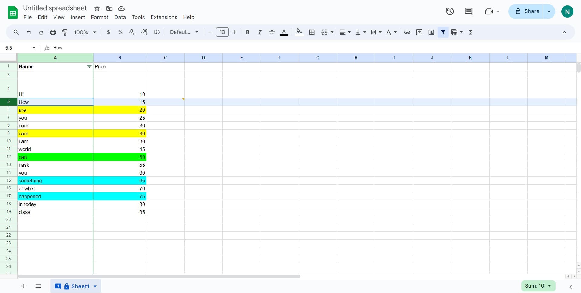 Open your Google Sheet
