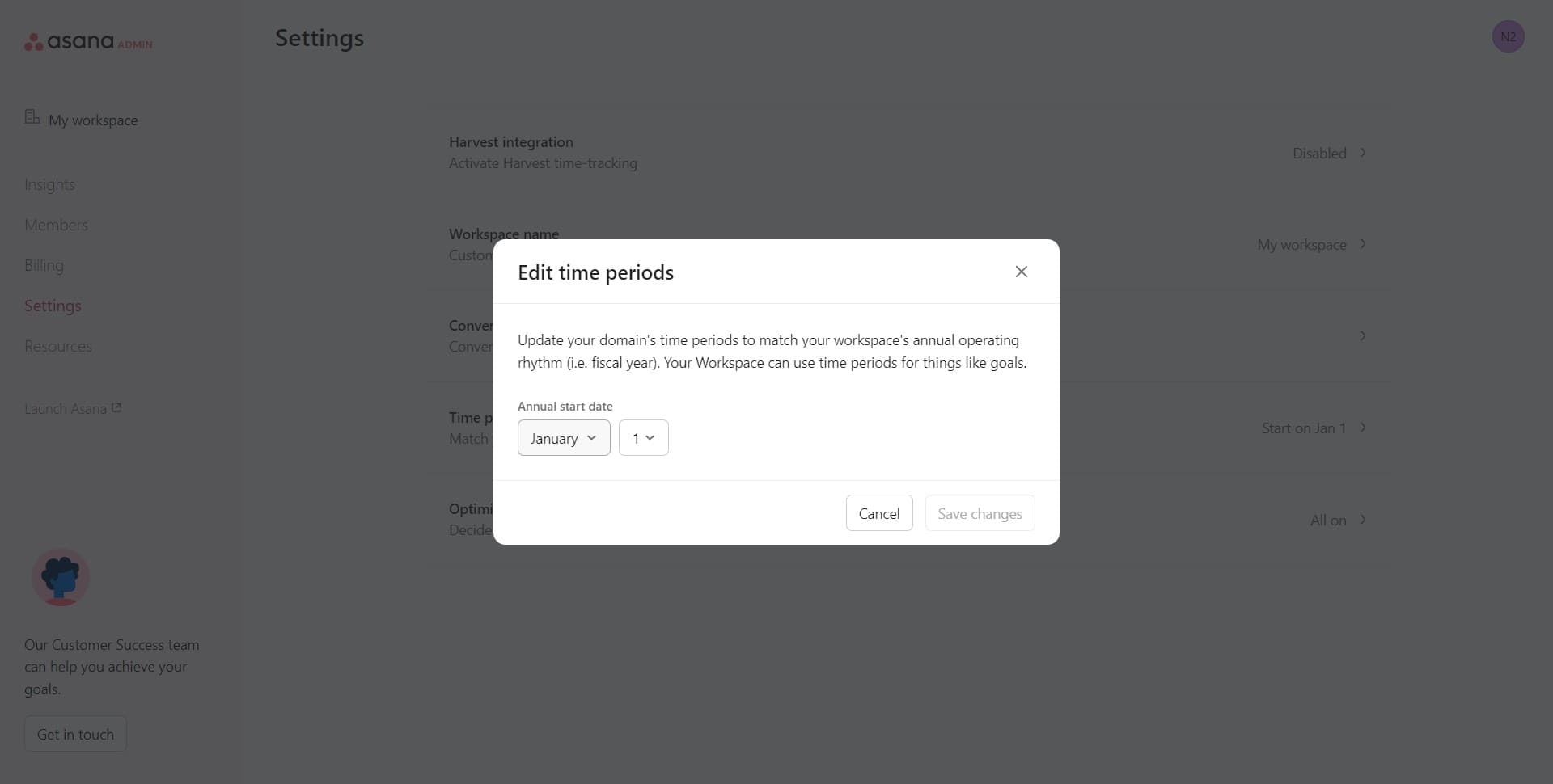 Configure fiscal year settings