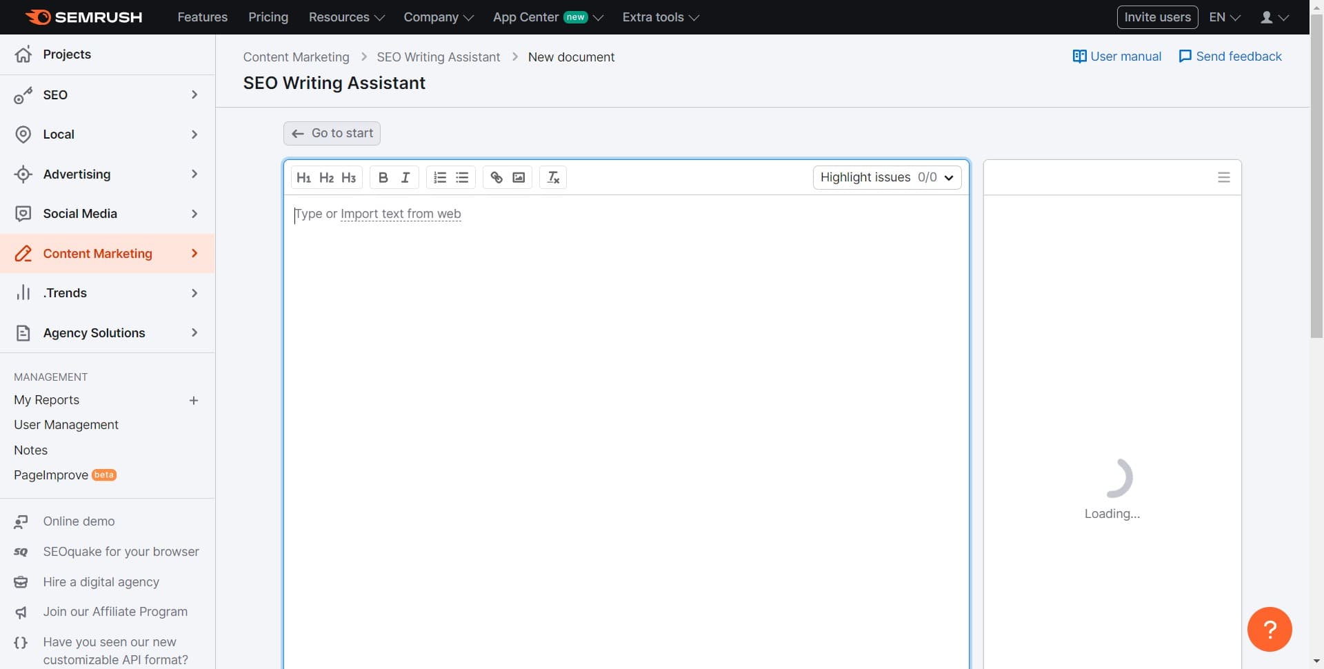 Paste or input your content