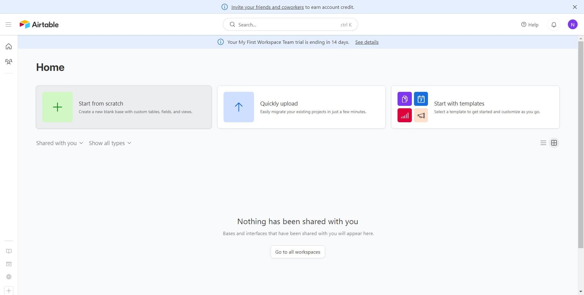 Click to create a new base