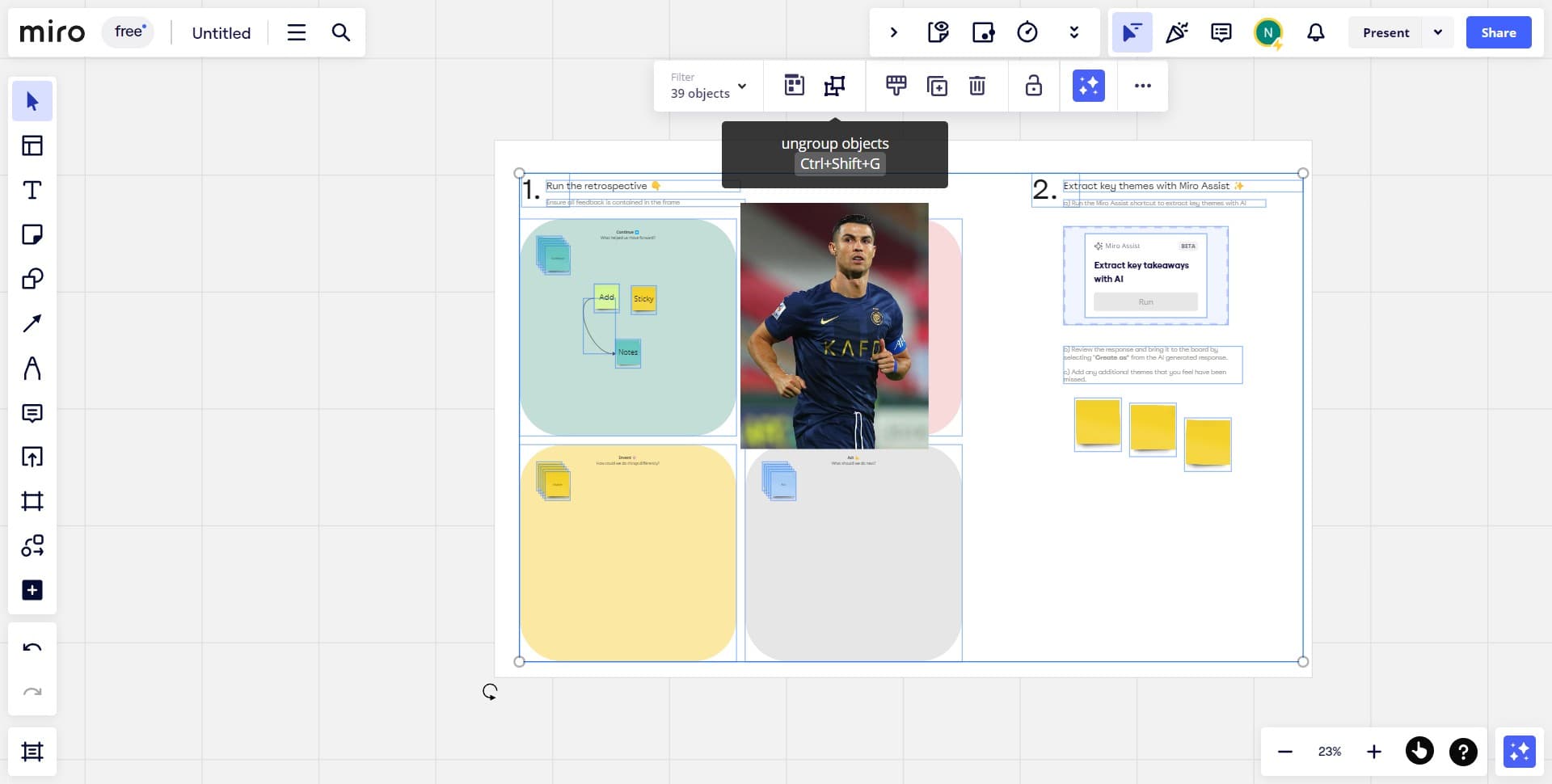 Confirm the grouping action