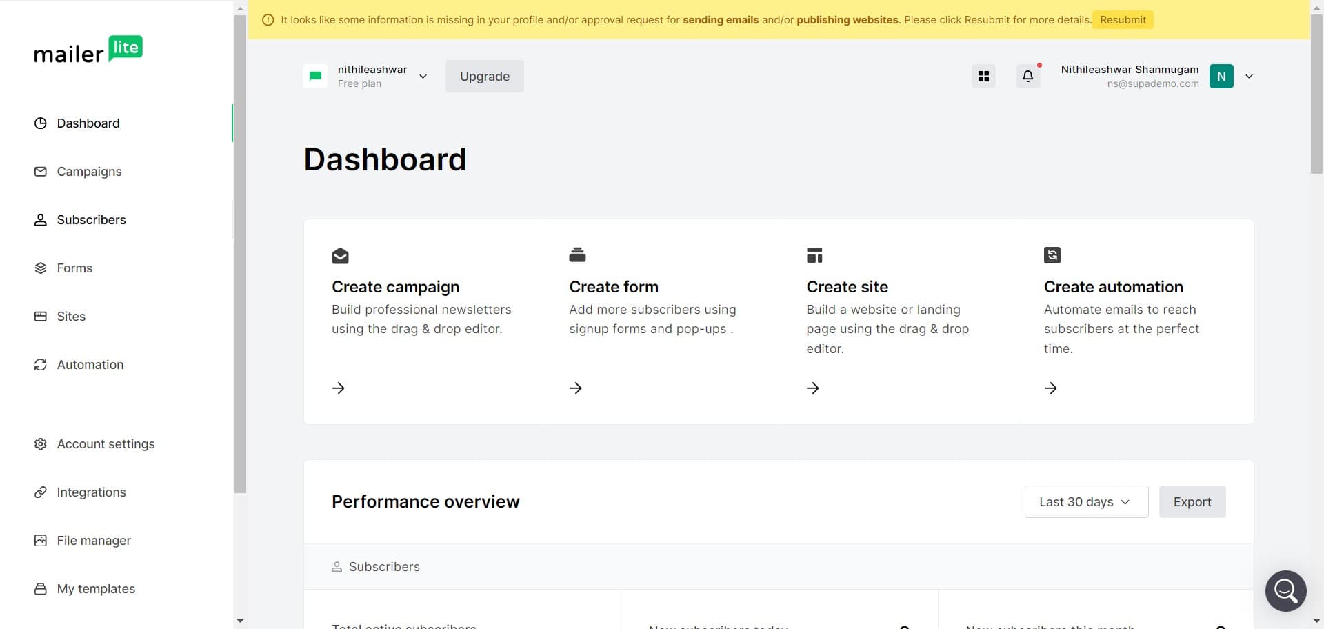 Access your subscribers list