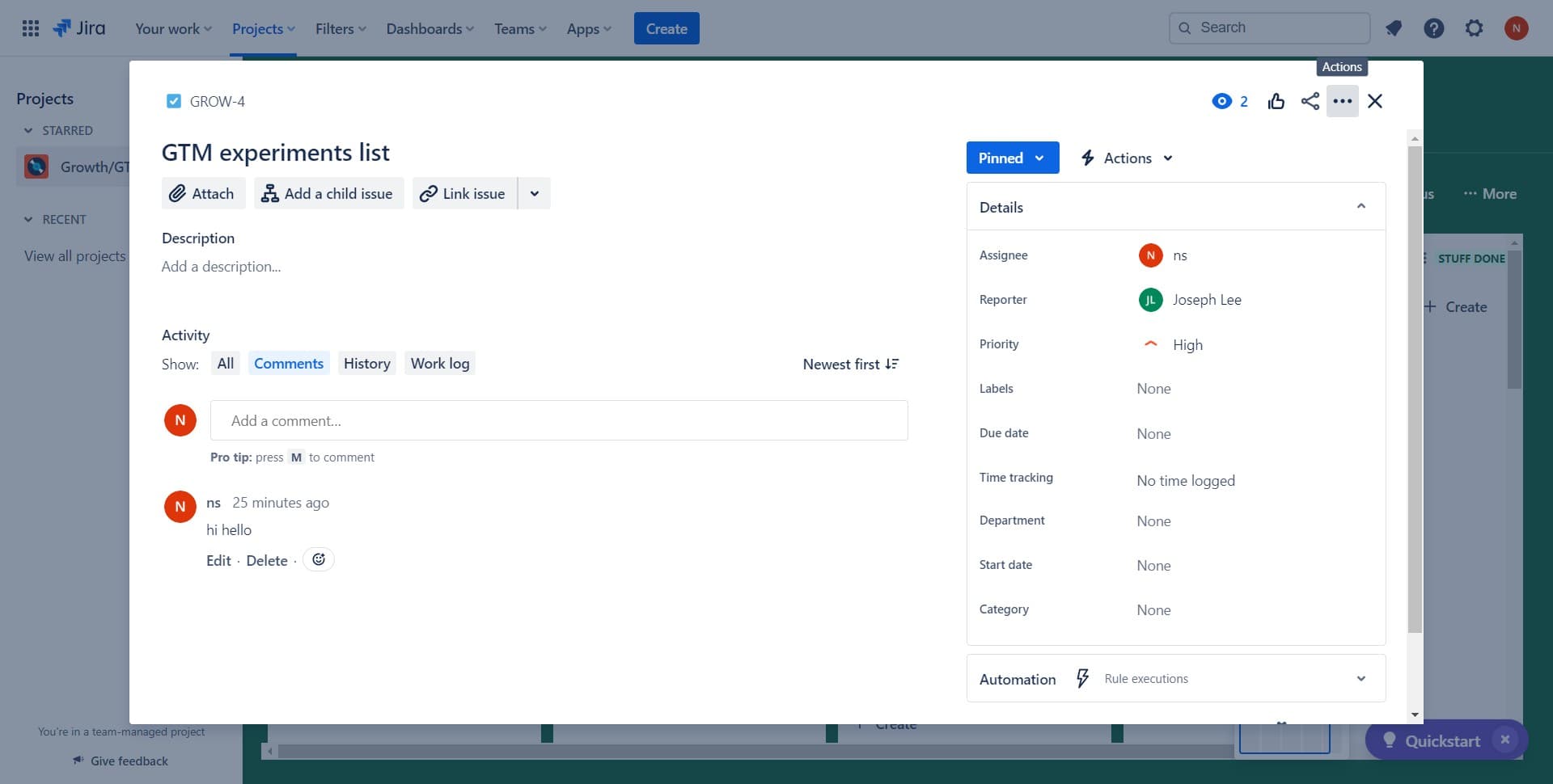 Select your target ticket