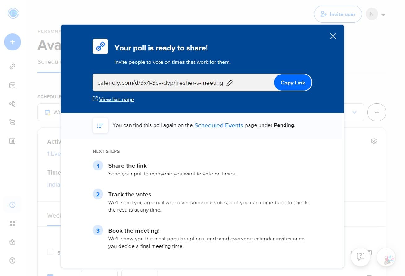 Click on View live page