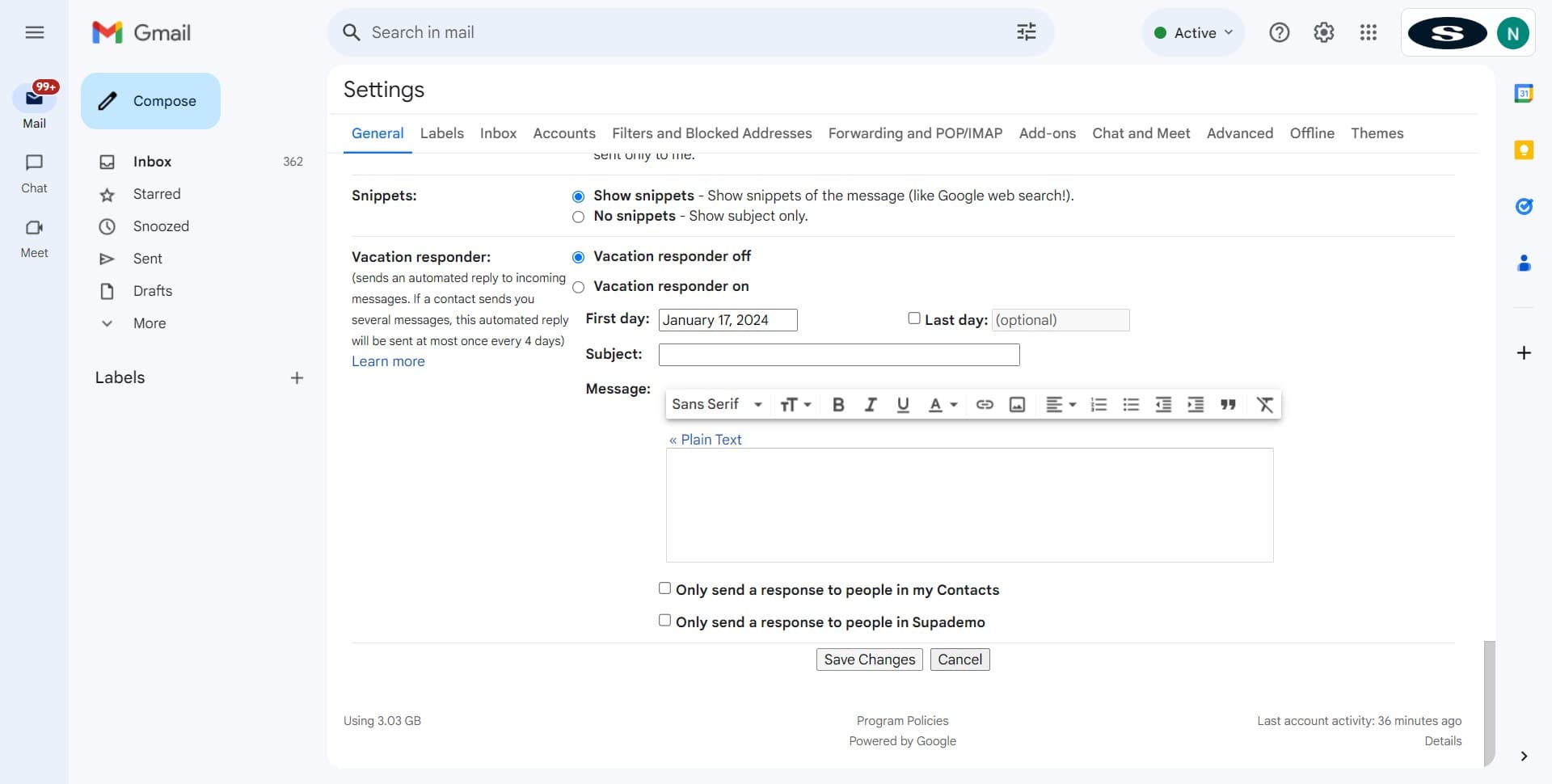 Click on Save Changes