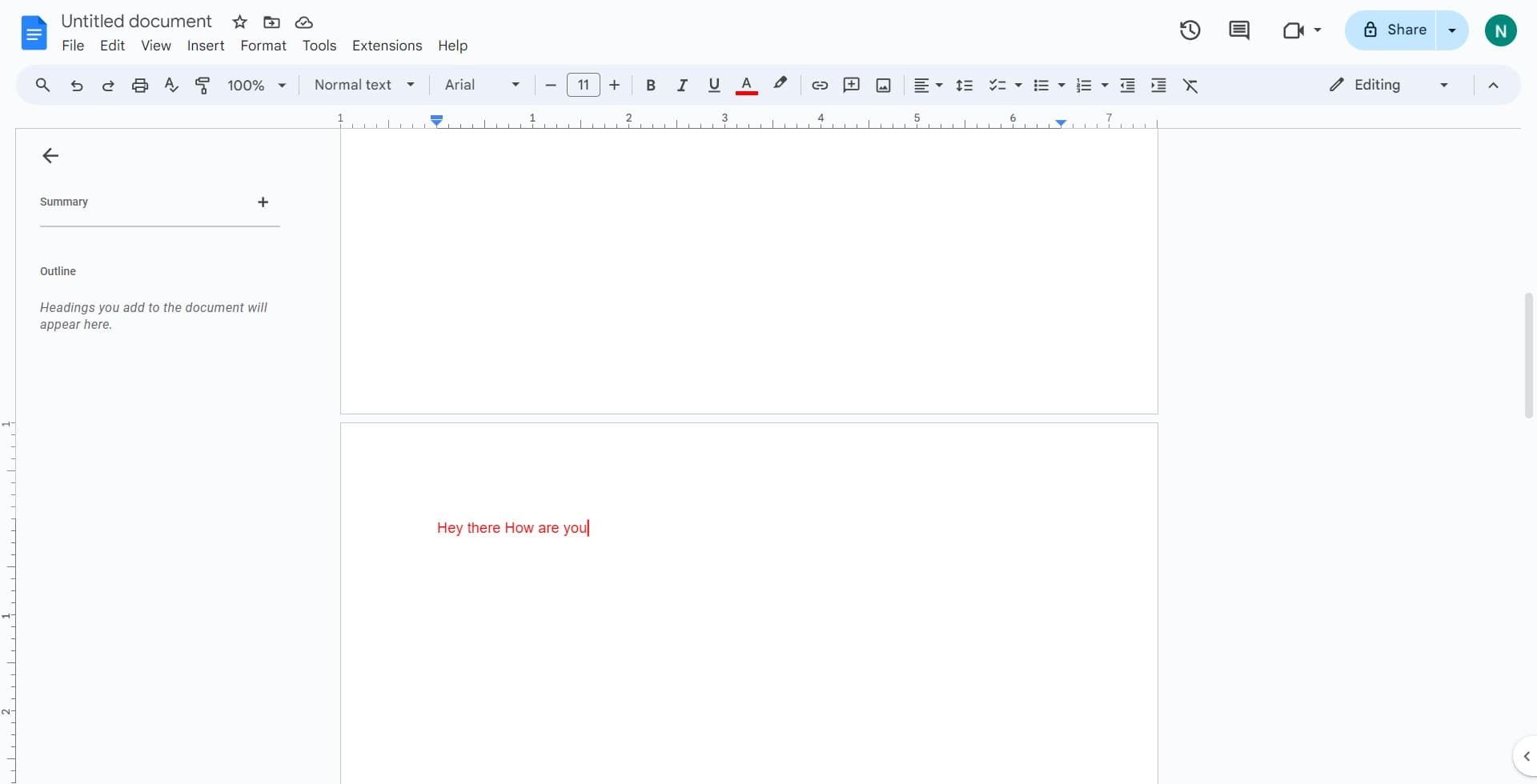 Select the content on the page