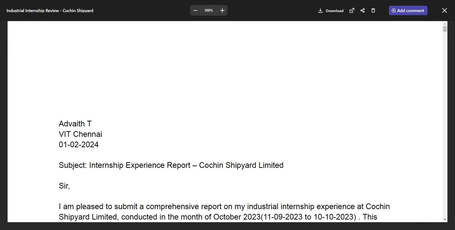 Click on Add comment