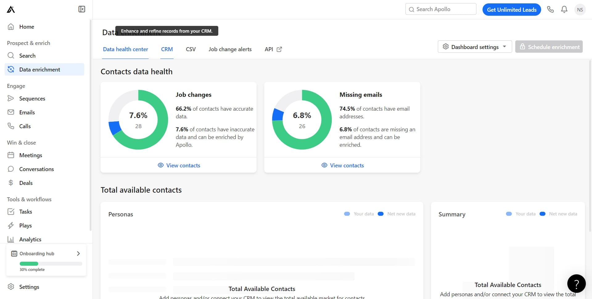 Select CRM integration option