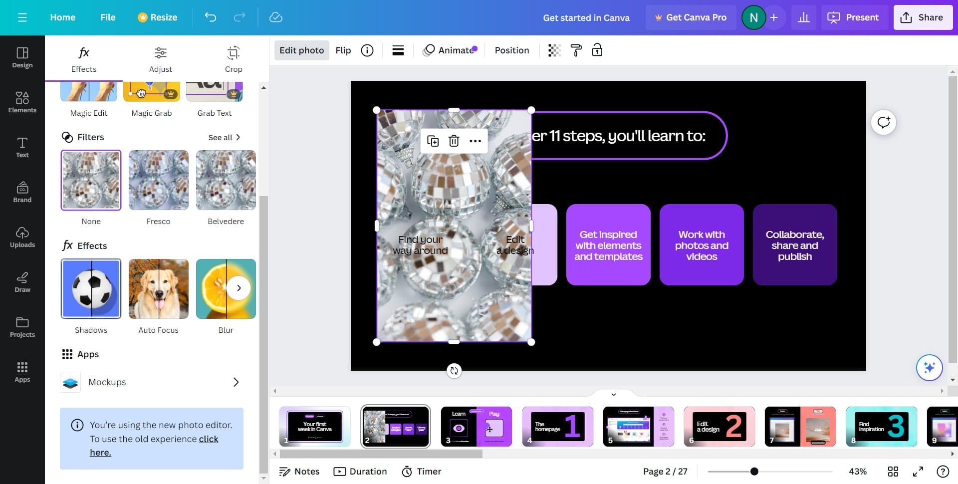 Select Image from the menu