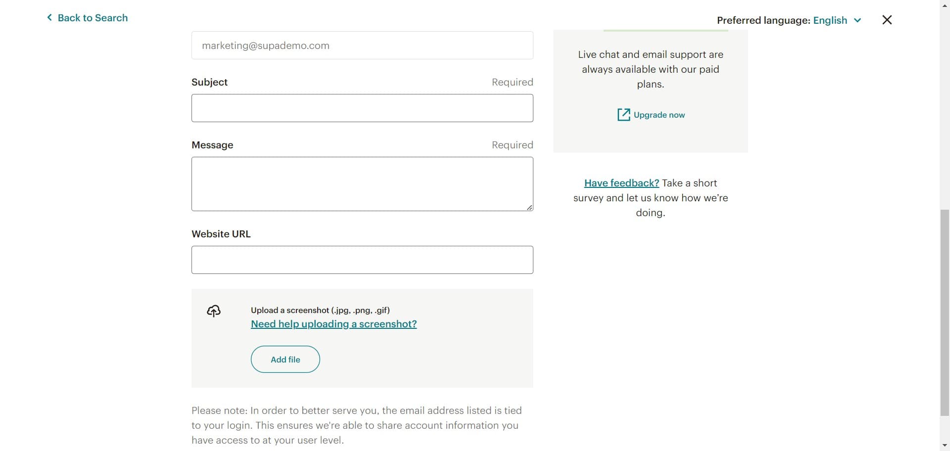 Select Contact Technical Support