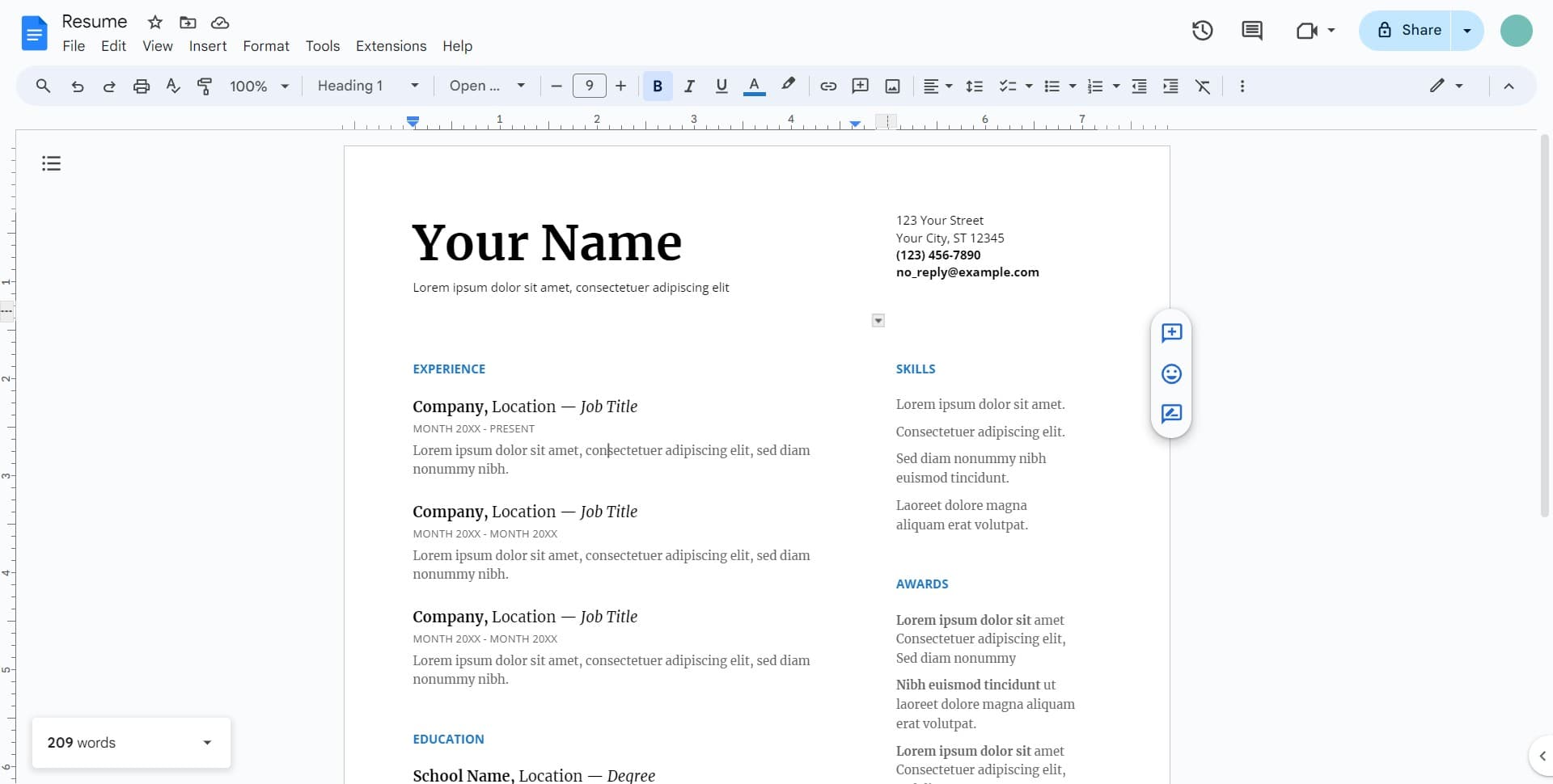Review document statistics