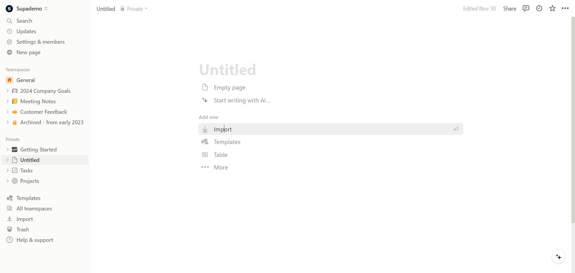 Click on Import option