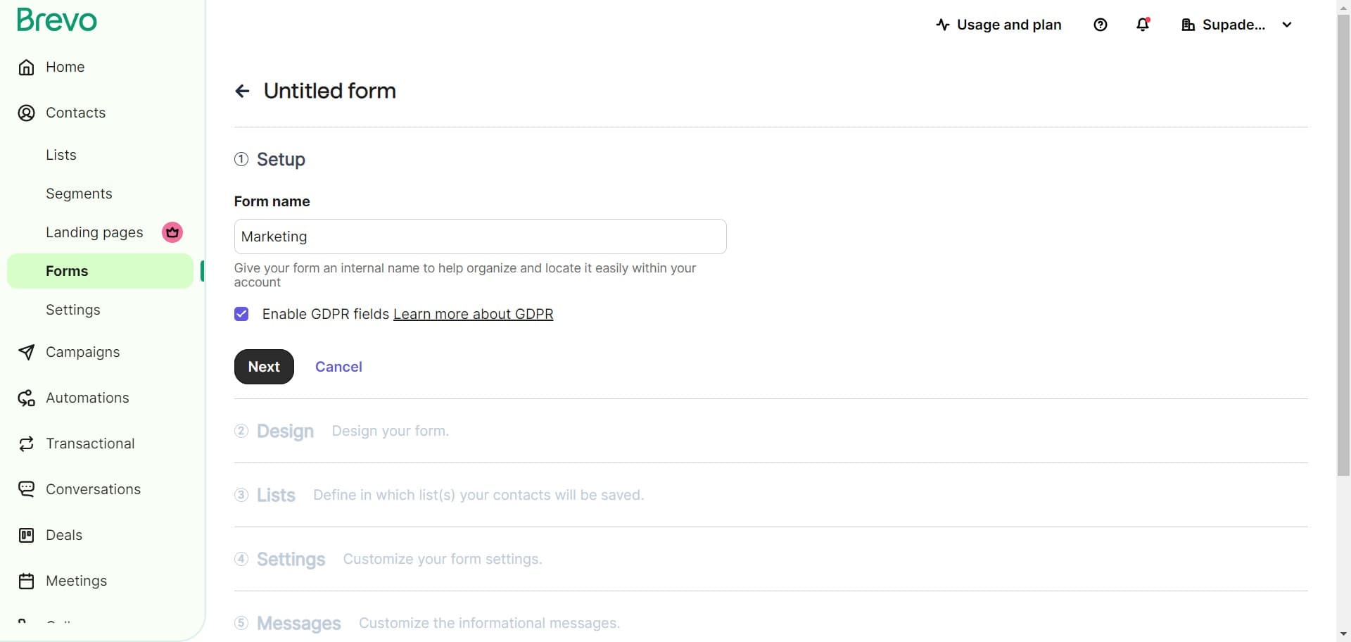 Advance to the next step