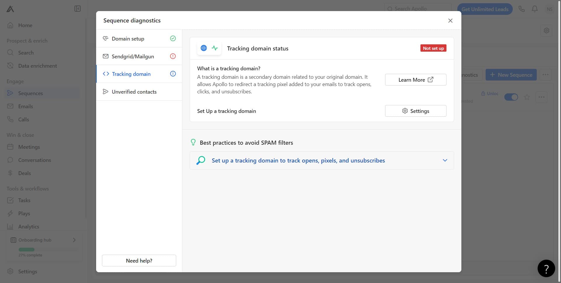 Set Up Tracking Domain