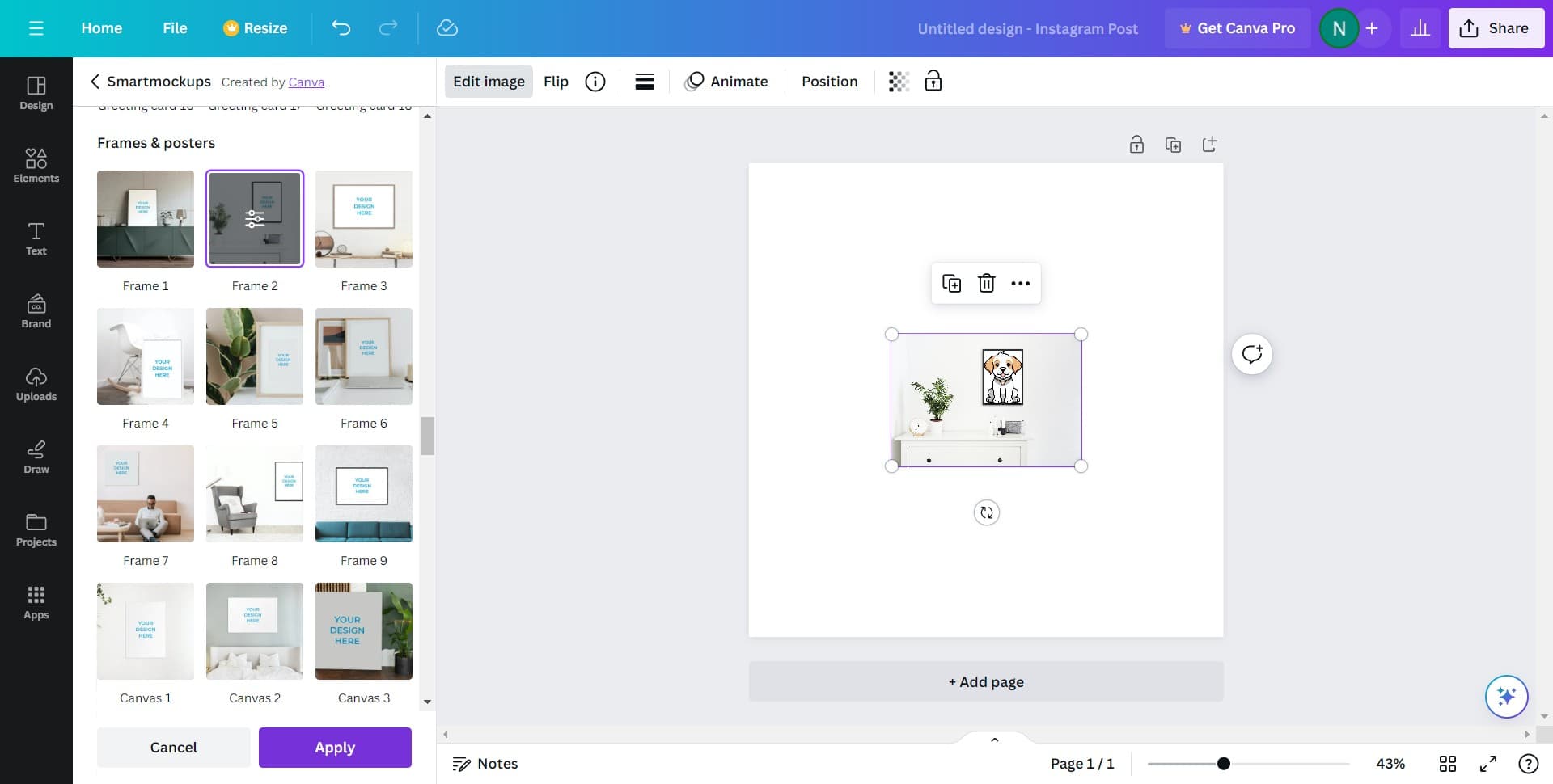 Apply the border to your design