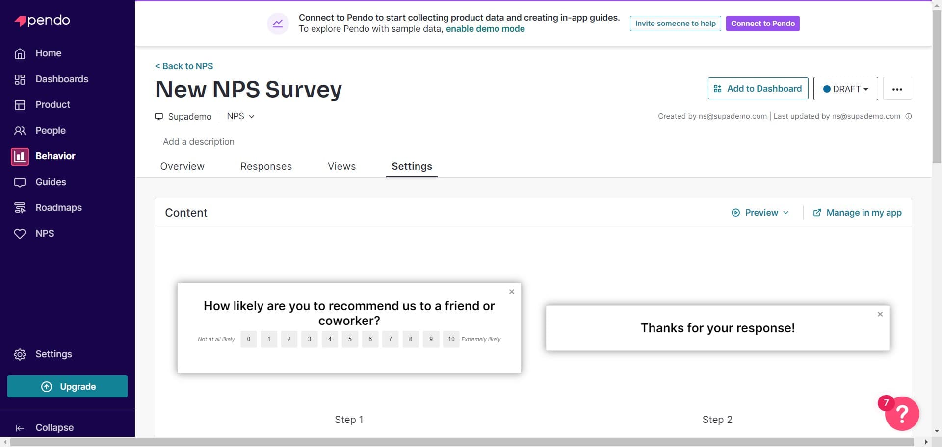 Confirm final survey deployment