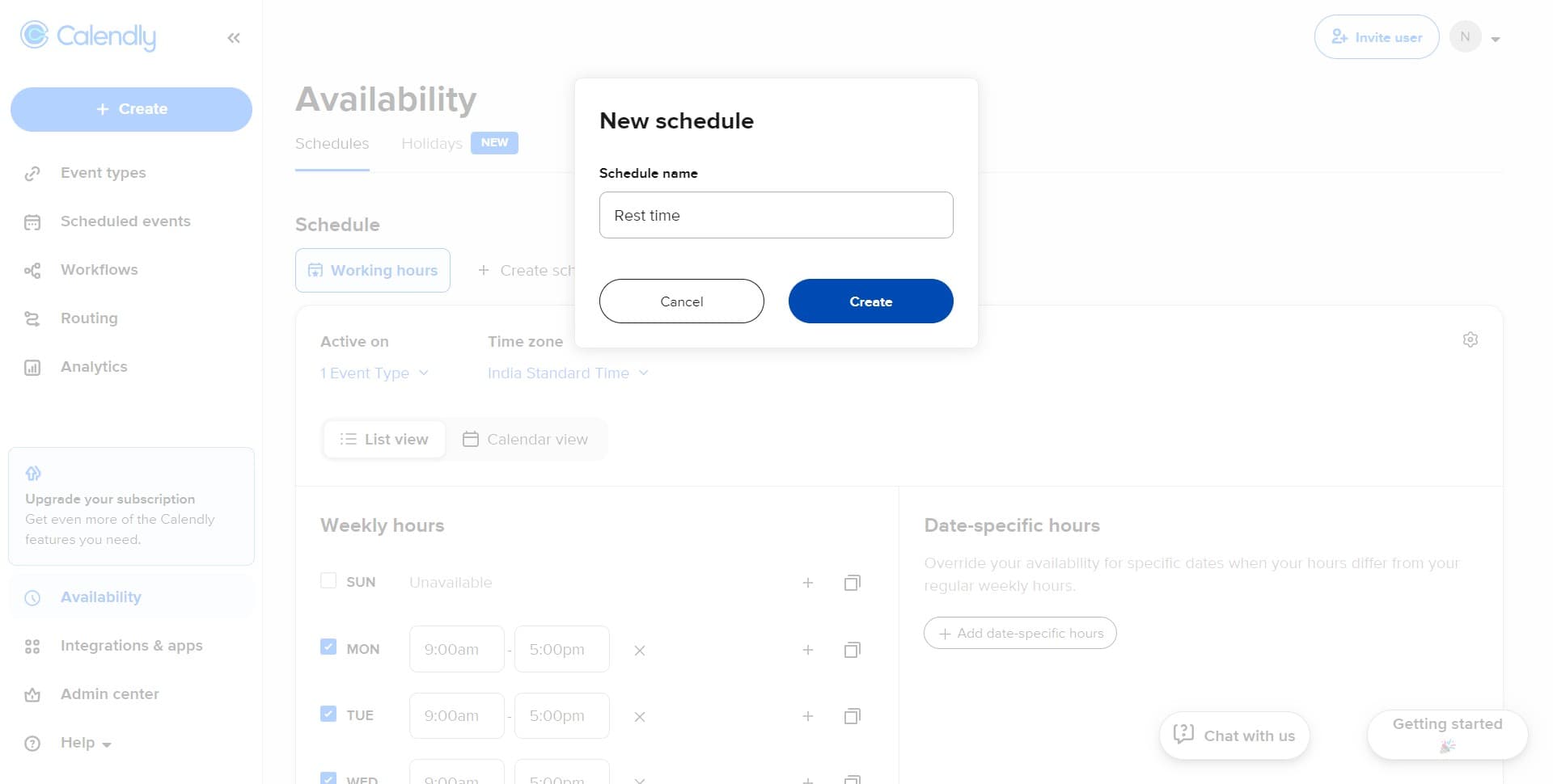 Confirm schedule creation