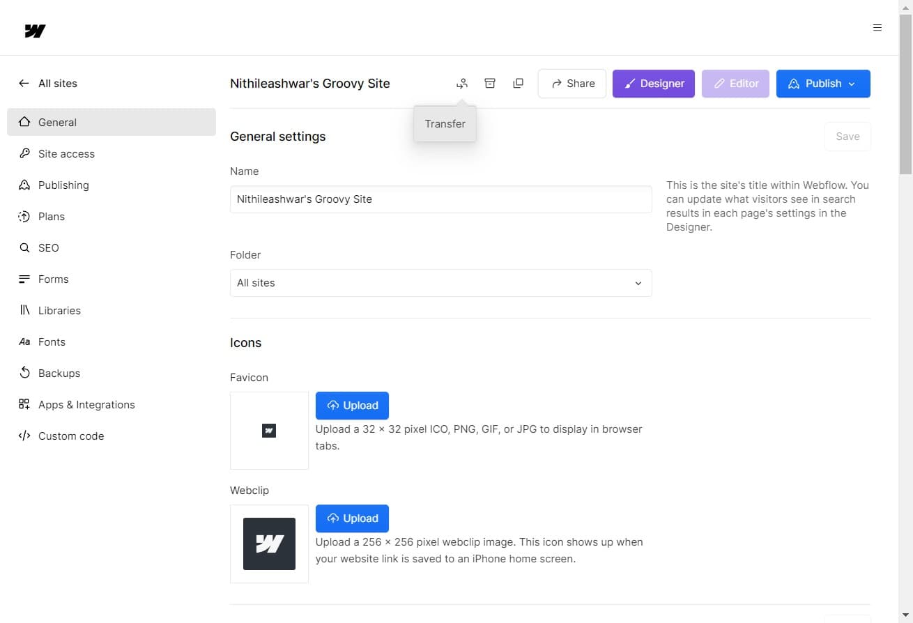 Access Site Settings